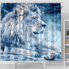 Snowy Lion Print Shower Curtains