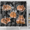 Djungarian Hamster On Black Print Shower Curtains