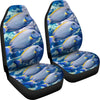 Grey And Yellow Tang Fish Print Car Seat Covers