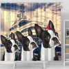 Boston Terrier Print Shower Curtains