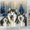 Alaskan Malamute Print Shower Curtain