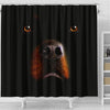 Rottweiler Dog On Black Print Shower Curtains