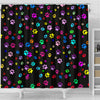 Colorful Dog Paws Print Shower Curtains