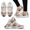 Cute Akita Inu On Leaves Print Running Shoes