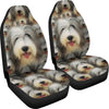 Bearded Collie Dog In Lots Print Car Seat Covers