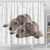 Irish Wolfhound Floral Print Shower Curtain