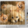 Pomeranian Print Shower Curtains