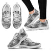 Abyssinian Cat On Black And White Print Running Shoes