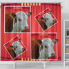 Cute Hereford Cattle (Cow) Print Shower Curtain