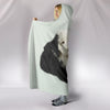Old English Sheepdog With Phone Print Hooded Blanket