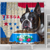 [AI Generated] Basset Hound From Texas Print Shower Curtains