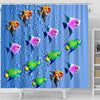 Colorful Angel Fish Print Shower Curtains