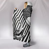 Black & White Snake Print Hooded Blanket