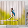 Lovely Kingfisher Bird Print Shower Curtains