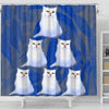 White Persian Cat Print Shower Curtains