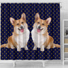 Cardigan Welsh Corgi Dog Print Shower Curtains