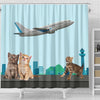 Happy Cats Print Shower Curtain