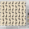 German Pinscher Dog Art Pattern Print Shower Curtains