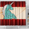 Unicorn Floral Print Shower Curtain