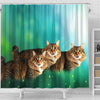 Cute American Bobtail Cat Print Shower Curtains