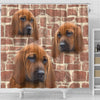 Redbone Coonhound Print Shower Curtains