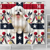 [AI Generated] Cute Maltese Dog From Georgia Print Shower Curtains