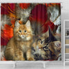 Cute Maine Coon Print Shower Curtains