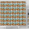 Cardigan Welsh Corgi Dog In Lots Print Shower Curtains