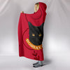 Bombay Cat Print On Red Hooded Blanket