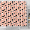 Border Collie Dog Pattern Print Shower Curtains
