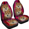 Icelandic Sheepdog On Pink Print Car Seat Covers