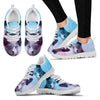 Russian Blue Cat On Colorful Print Running Shoes