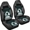 Boston Terrier On Black Print Car Seat Covers