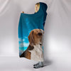 Cute English Foxhound Print Hooded Blanket