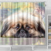 Funny Pekingese Dog Print Shower Curtains