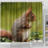 Cute Red Squirrel Print Shower Curtains