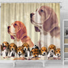 Cute Beagle Print Shower Curtain