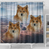 Icelandic Sheepdog Print Shower Curtains
