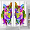 Lovely Cat Colorful Art Print Shower Curtains