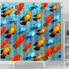 Platy Fish Print Shower Curtains