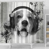 Lovely Beagle Print Shower Curtains