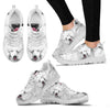 White Poodle Print Running Shoes