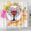 Colorful Love Tree Print Shower Curtain