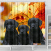 Black Labrador Print Shower Curtains