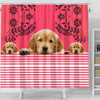 Golden Retriever Dog Print Shower Curtain