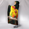Sun Conure Parrot Print Hooded Blanket