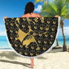 Vizsla Dog Golden Pattern Print Beach Blanket