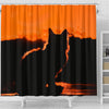 Cat Shadow Print Shower Curtain
