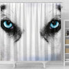 Siberian Husky Face Print Shower Curtains