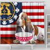 [AI Generated] Basset Hound From Georgia Print Shower Curtains